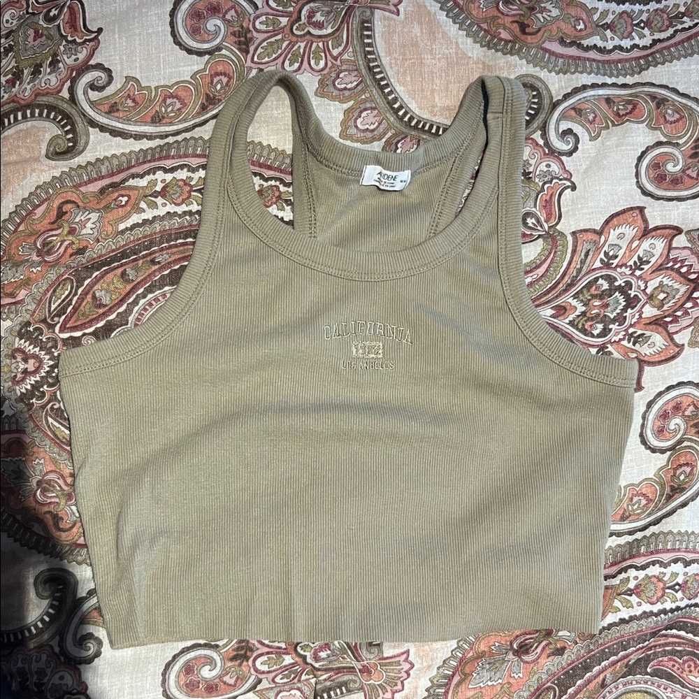 Ardene Green Ribbed Tank Top